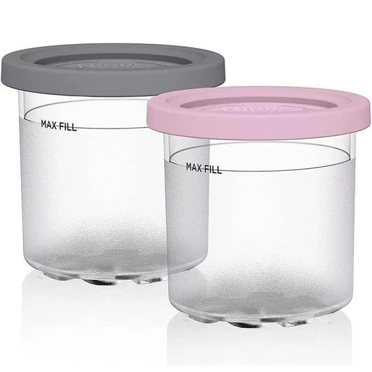 2/4Pcs Ice Cream Pints Cup for Ninja Creamie Ice Cream Maker Cups Reusable Can Store Ice Cream Pints Containers with Sealing